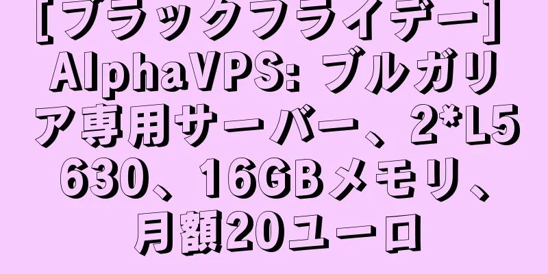 [ブラックフライデー] AlphaVPS: ブルガリア専用サーバー、2*L5630、16GBメモリ、月額20ユーロ