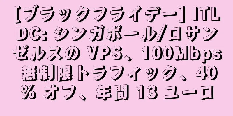 [ブラックフライデー] ITLDC: シンガポール/ロサンゼルスの VPS、100Mbps 無制限トラフィック、40% オフ、年間 13 ユーロ