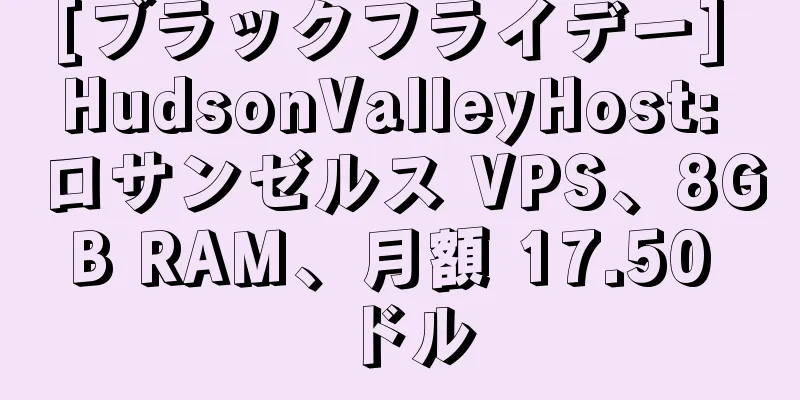 [ブラックフライデー] HudsonValleyHost: ロサンゼルス VPS、8GB RAM、月額 17.50 ドル