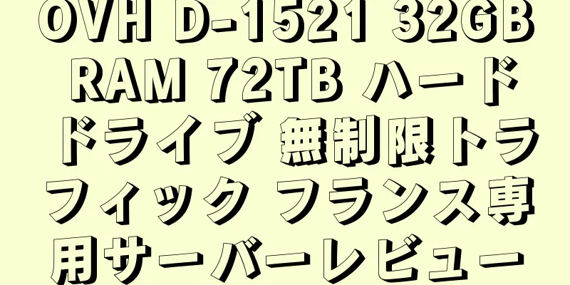 OVH D-1521 32GB RAM 72TB ハードドライブ 無制限トラフィック フランス専用サーバーレビュー