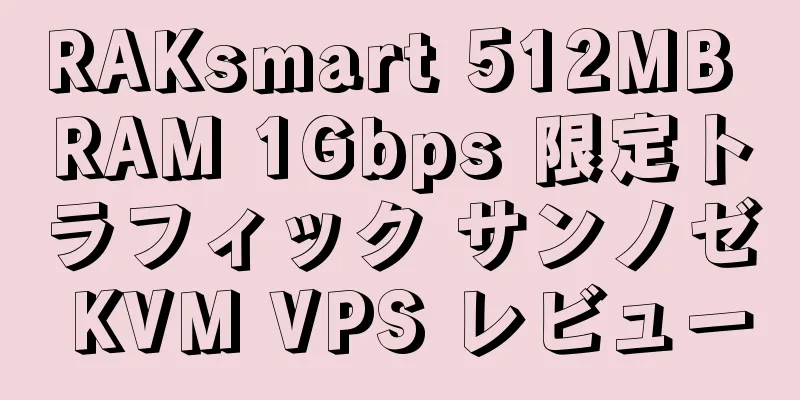 RAKsmart 512MB RAM 1Gbps 限定トラフィック サンノゼ KVM VPS レビュー