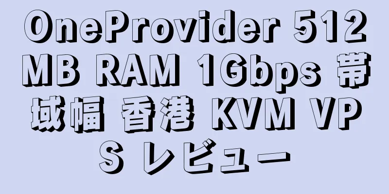 OneProvider 512MB RAM 1Gbps 帯域幅 香港 KVM VPS レビュー