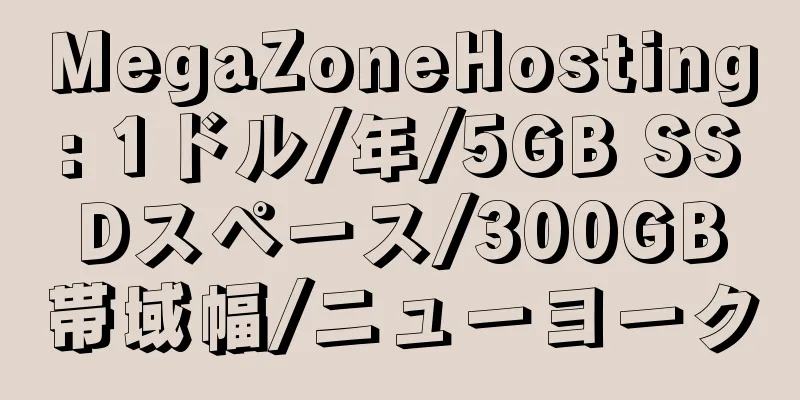 MegaZoneHosting: 1ドル/年/5GB SSDスペース/300GB帯域幅/ニューヨーク