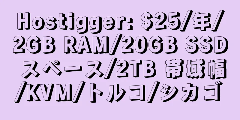 Hostigger: $25/年/2GB RAM/20GB SSD スペース/2TB 帯域幅/KVM/トルコ/シカゴ