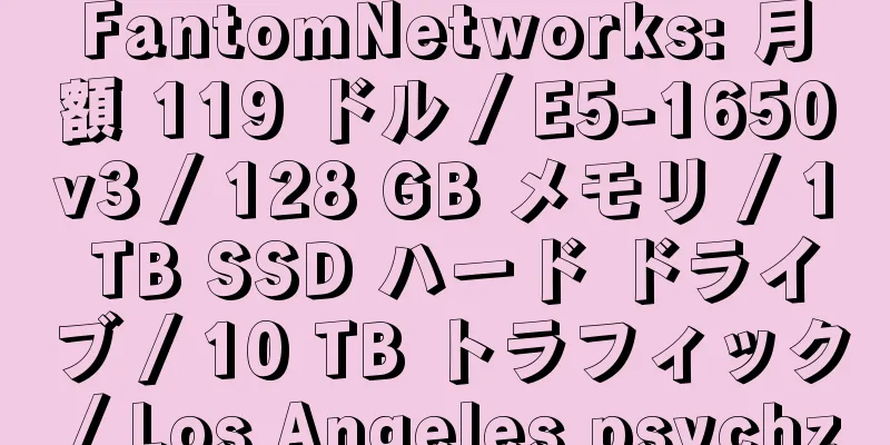 FantomNetworks: 月額 119 ドル / E5-1650v3 / 128 GB メモリ / 1 TB SSD ハード ドライブ / 10 TB トラフィック / Los Angeles psychz