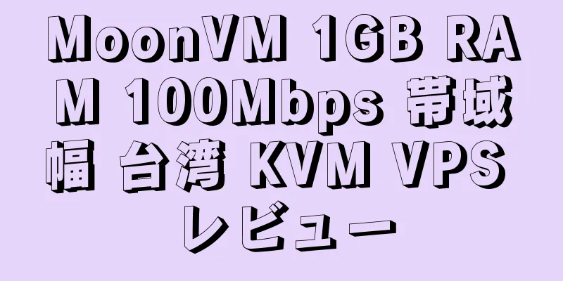 MoonVM 1GB RAM 100Mbps 帯域幅 台湾 KVM VPS レビュー