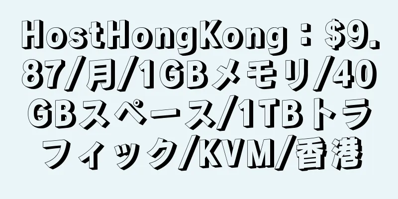 HostHongKong：$9.87/月/1GBメモリ/40GBスペース/1TBトラフィック/KVM/香港