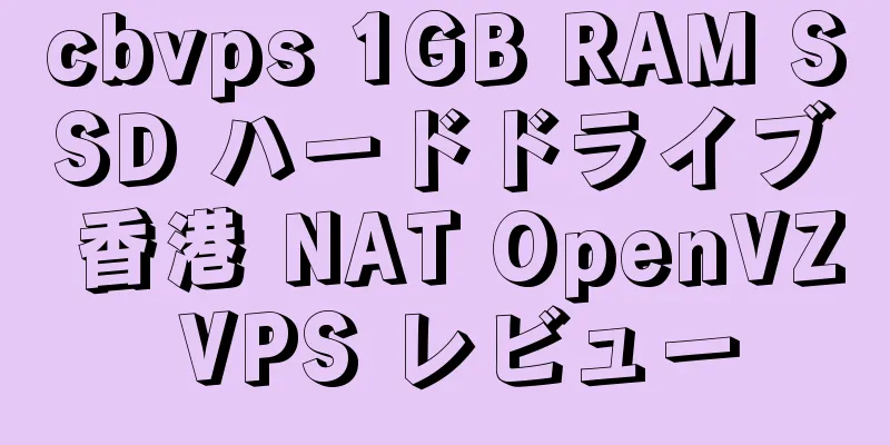 cbvps 1GB RAM SSD ハードドライブ 香港 NAT OpenVZ VPS レビュー