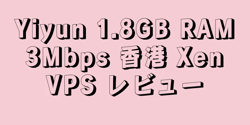 Yiyun 1.8GB RAM 3Mbps 香港 Xen VPS レビュー