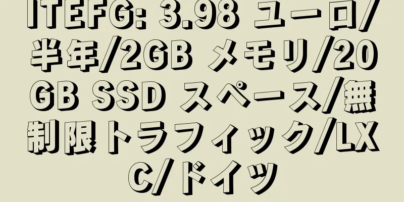 ITEFG: 3.98 ユーロ/半年/2GB メモリ/20GB SSD スペース/無制限トラフィック/LXC/ドイツ