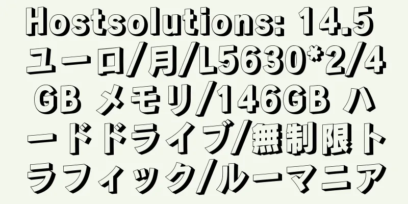 Hostsolutions: 14.5 ユーロ/月/L5630*2/4GB メモリ/146GB ハードドライブ/無制限トラフィック/ルーマニア