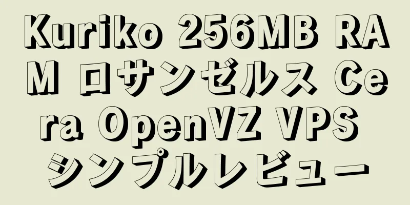 Kuriko 256MB RAM ロサンゼルス Cera OpenVZ VPS シンプルレビュー