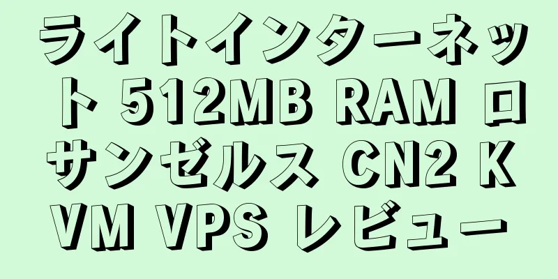 ライトインターネット 512MB RAM ロサンゼルス CN2 KVM VPS レビュー