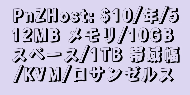 PnZHost: $10/年/512MB メモリ/10GB スペース/1TB 帯域幅/KVM/ロサンゼルス