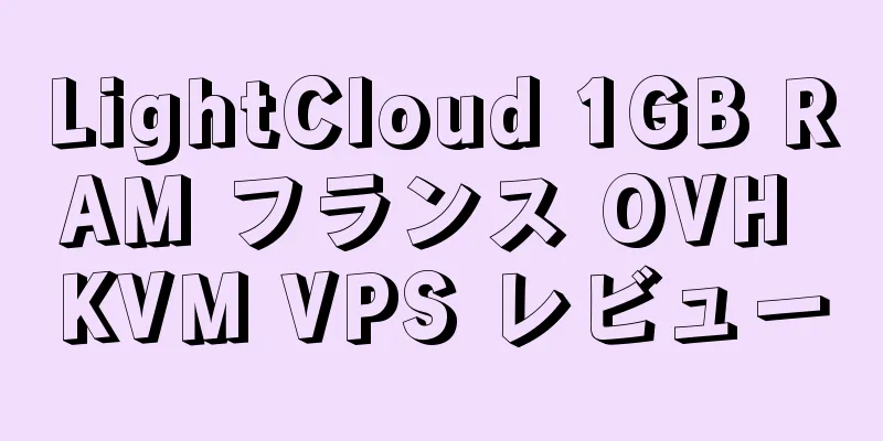 LightCloud 1GB RAM フランス OVH KVM VPS レビュー