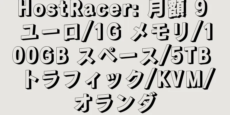 HostRacer: 月額 9 ユーロ/1G メモリ/100GB スペース/5TB トラフィック/KVM/オランダ