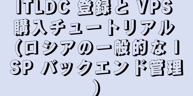 ITLDC 登録と VPS 購入チュートリアル (ロシアの一般的な ISP バックエンド管理)