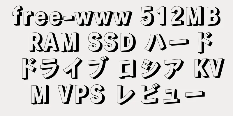 free-www 512MB RAM SSD ハードドライブ ロシア KVM VPS レビュー