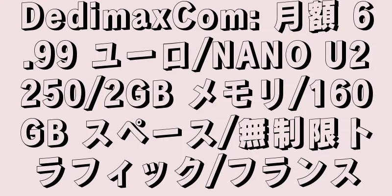 DedimaxCom: 月額 6.99 ユーロ/NANO U2250/2GB メモリ/160GB スペース/無制限トラフィック/フランス