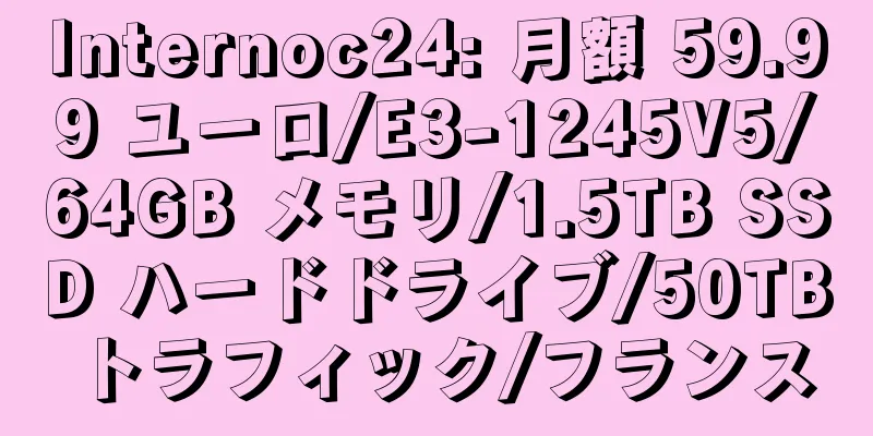 Internoc24: 月額 59.99 ユーロ/E3-1245V5/64GB メモリ/1.5TB SSD ハードドライブ/50TB トラフィック/フランス