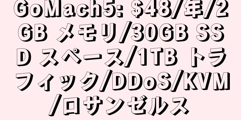 GoMach5: $48/年/2GB メモリ/30GB SSD スペース/1TB トラフィック/DDoS/KVM/ロサンゼルス