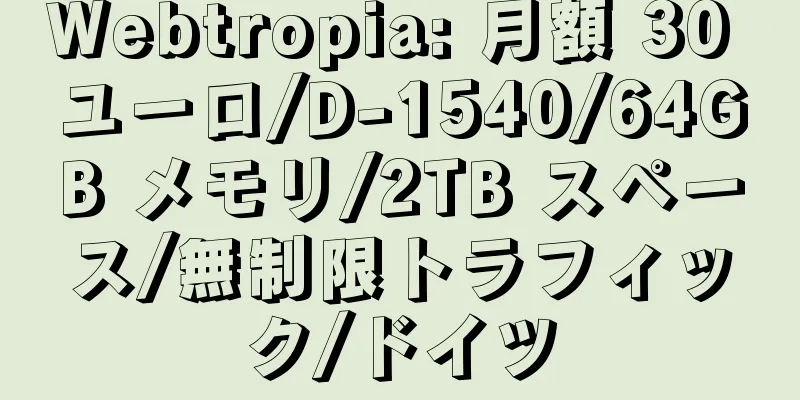 Webtropia: 月額 30 ユーロ/D-1540/64GB メモリ/2TB スペース/無制限トラフィック/ドイツ