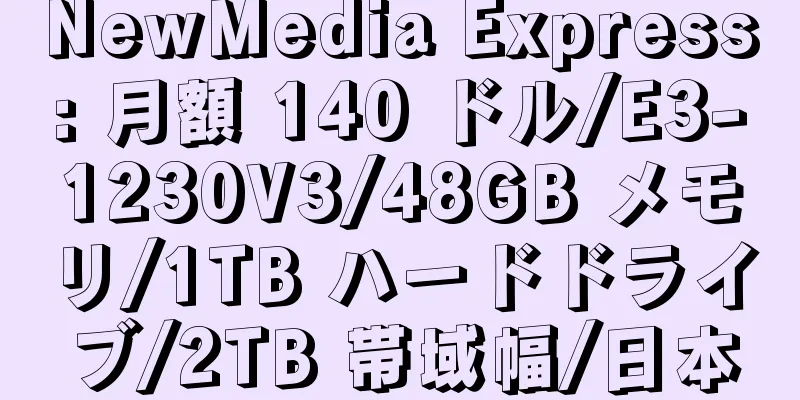 NewMedia Express: 月額 140 ドル/E3-1230V3/48GB メモリ/1TB ハードドライブ/2TB 帯域幅/日本