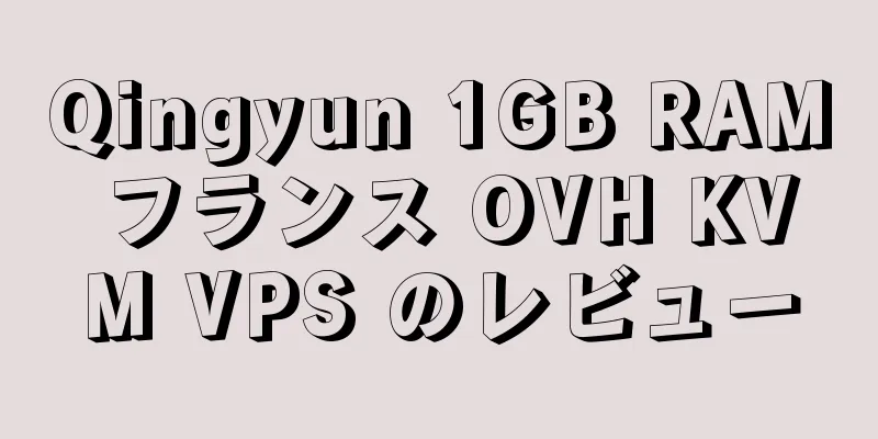 Qingyun 1GB RAM フランス OVH KVM VPS のレビュー