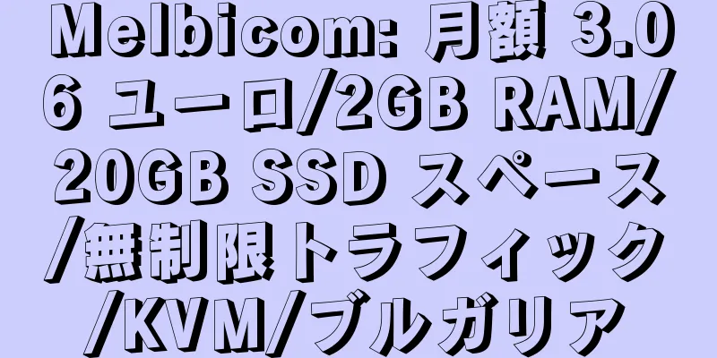 Melbicom: 月額 3.06 ユーロ/2GB RAM/20GB SSD スペース/無制限トラフィック/KVM/ブルガリア