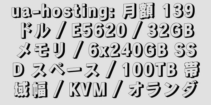 ua-hosting: 月額 139 ドル / E5620 / 32GB メモリ / 6x240GB SSD スペース / 100TB 帯域幅 / KVM / オランダ