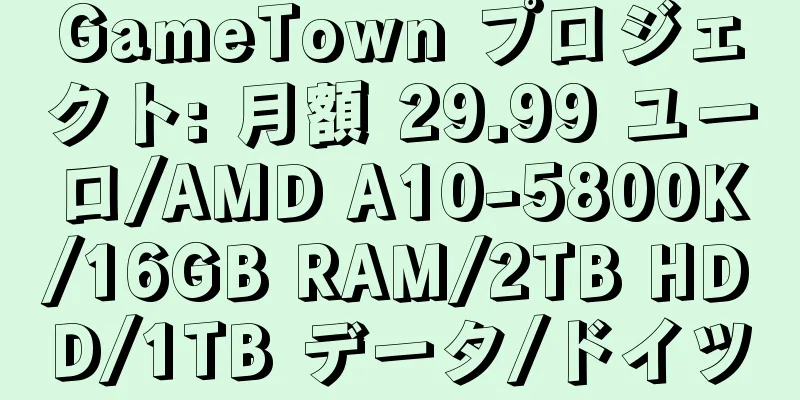 GameTown プロジェクト: 月額 29.99 ユーロ/AMD A10-5800K/16GB RAM/2TB HDD/1TB データ/ドイツ