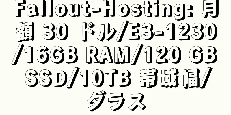 Fallout-Hosting: 月額 30 ドル/E3-1230/16GB RAM/120 GB SSD/10TB 帯域幅/ダラス