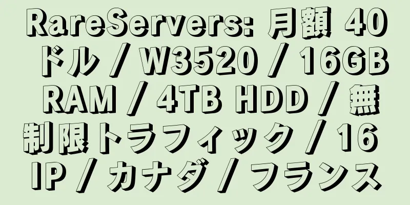 RareServers: 月額 40 ドル / W3520 / 16GB RAM / 4TB HDD / 無制限トラフィック / 16 IP / カナダ / フランス