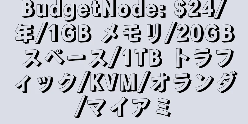 BudgetNode: $24/年/1GB メモリ/20GB スペース/1TB トラフィック/KVM/オランダ/マイアミ