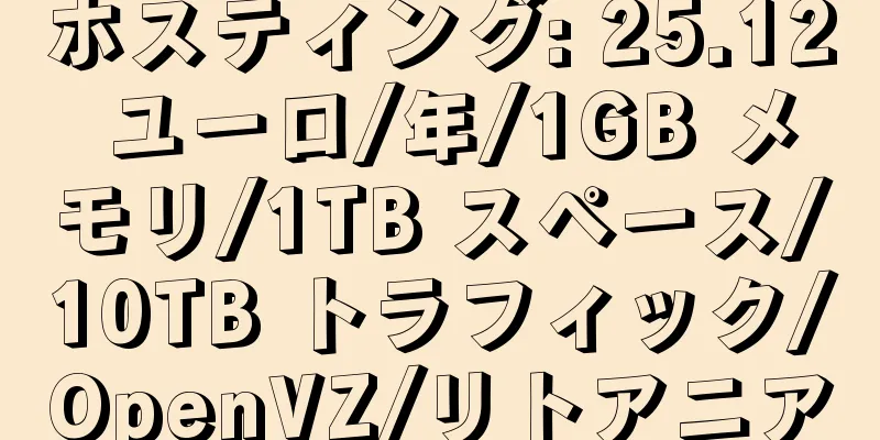 ホスティング: 25.12 ユーロ/年/1GB メモリ/1TB スペース/10TB トラフィック/OpenVZ/リトアニア