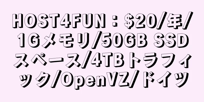 HOST4FUN：$20/年/1Gメモリ/50GB SSDスペース/4TBトラフィック/OpenVZ/ドイツ