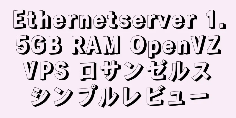 Ethernetserver 1.5GB RAM OpenVZ VPS ロサンゼルス シンプルレビュー