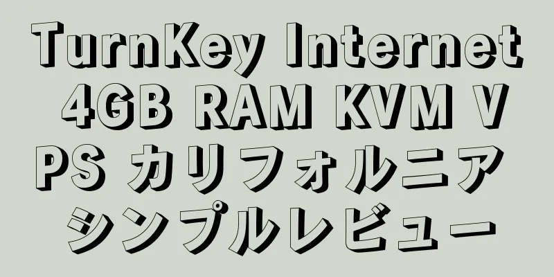 TurnKey Internet 4GB RAM KVM VPS カリフォルニア シンプルレビュー