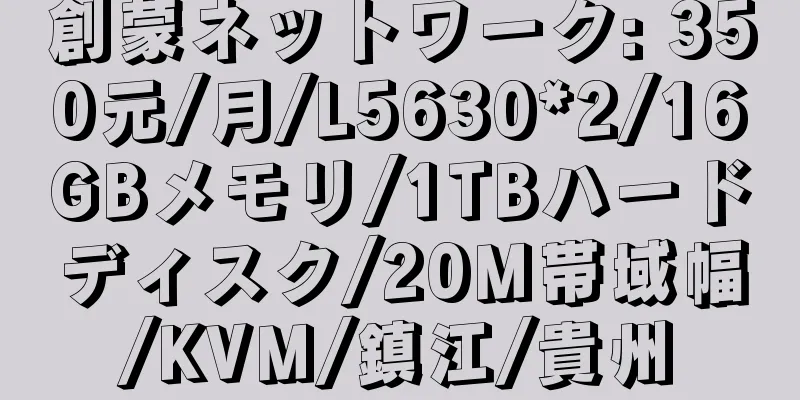 創蒙ネットワーク: 350元/月/L5630*2/16GBメモリ/1TBハードディスク/20M帯域幅/KVM/鎮江/貴州