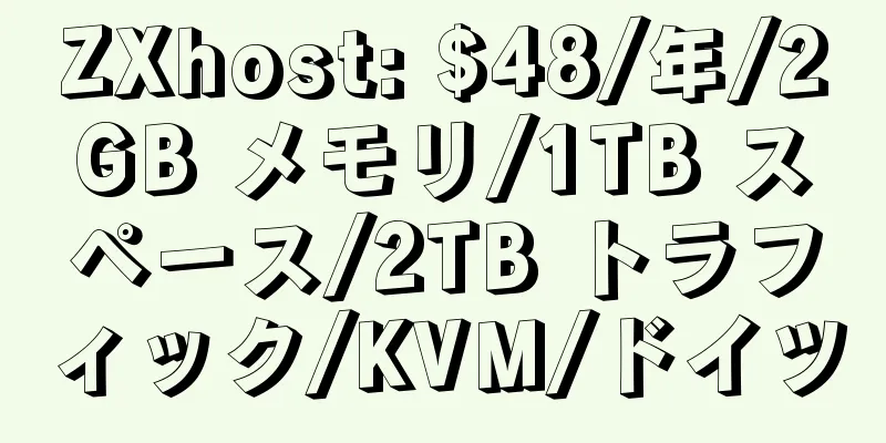 ZXhost: $48/年/2GB メモリ/1TB スペース/2TB トラフィック/KVM/ドイツ