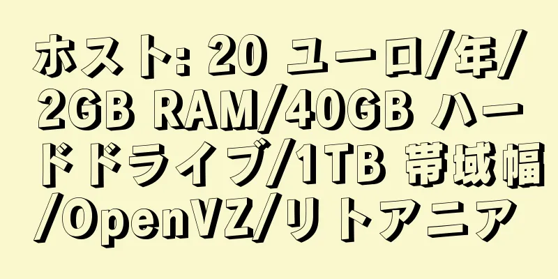 ホスト: 20 ユーロ/年/2GB RAM/40GB ハードドライブ/1TB 帯域幅/OpenVZ/リトアニア