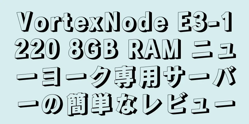 VortexNode E3-1220 8GB RAM ニューヨーク専用サーバーの簡単なレビュー