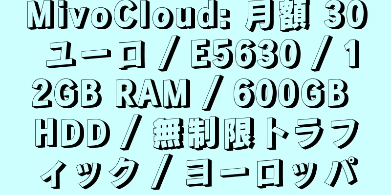 MivoCloud: 月額 30 ユーロ / E5630 / 12GB RAM / 600GB HDD / 無制限トラフィック / ヨーロッパ