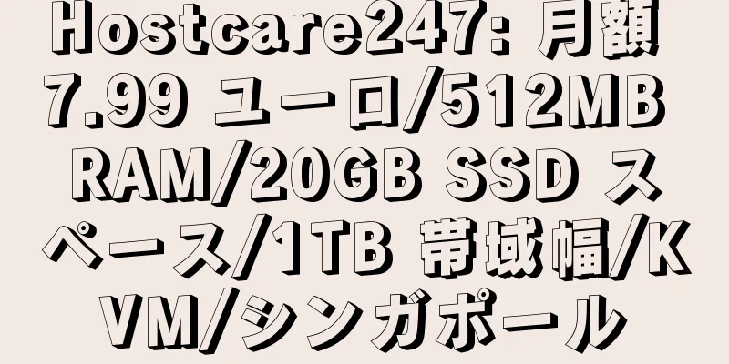 Hostcare247: 月額 7.99 ユーロ/512MB RAM/20GB SSD スペース/1TB 帯域幅/KVM/シンガポール