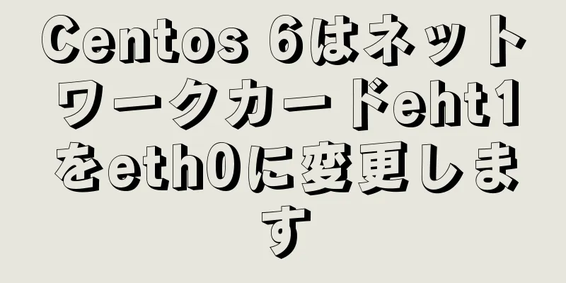 Centos 6はネットワークカードeht1をeth0に変更します