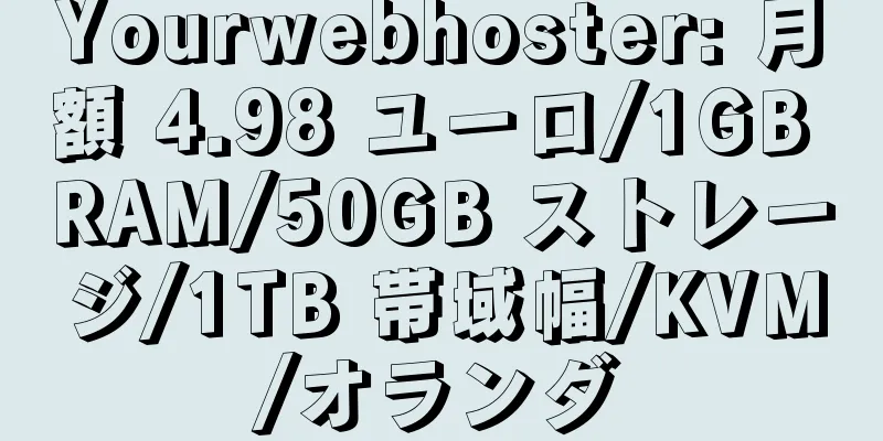 Yourwebhoster: 月額 4.98 ユーロ/1GB RAM/50GB ストレージ/1TB 帯域幅/KVM/オランダ