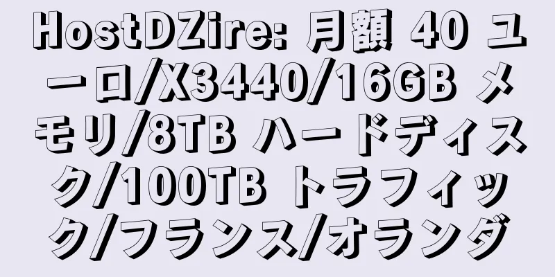 HostDZire: 月額 40 ユーロ/X3440/16GB メモリ/8TB ハードディスク/100TB トラフィック/フランス/オランダ