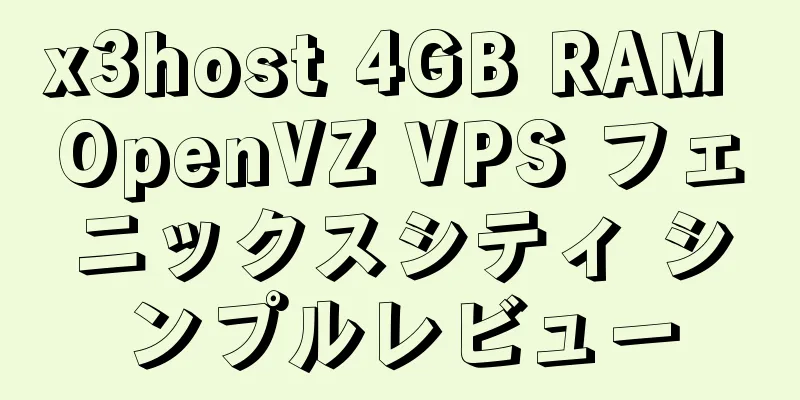 x3host 4GB RAM OpenVZ VPS フェニックスシティ シンプルレビュー