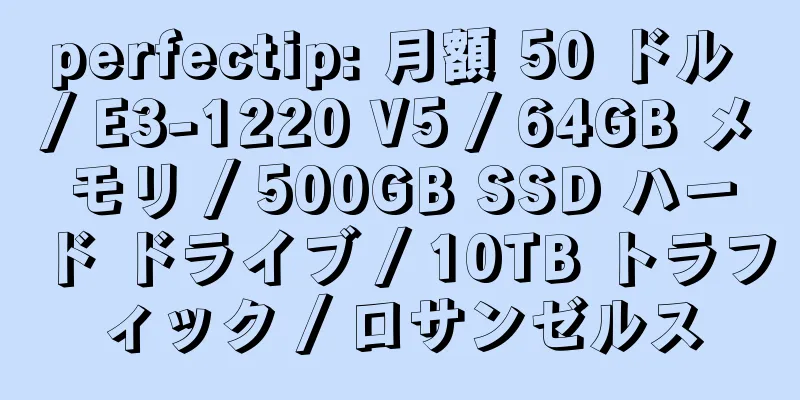 perfectip: 月額 50 ドル / E3-1220 V5 / 64GB メモリ / 500GB SSD ハード ドライブ / 10TB トラフィック / ロサンゼルス