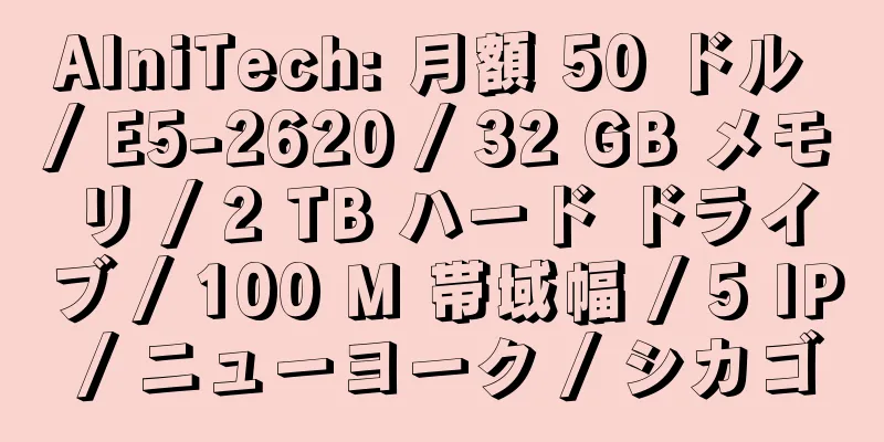 AlniTech: 月額 50 ドル / E5-2620 / 32 GB メモリ / 2 TB ハード ドライブ / 100 M 帯域幅 / 5 IP / ニューヨーク / シカゴ